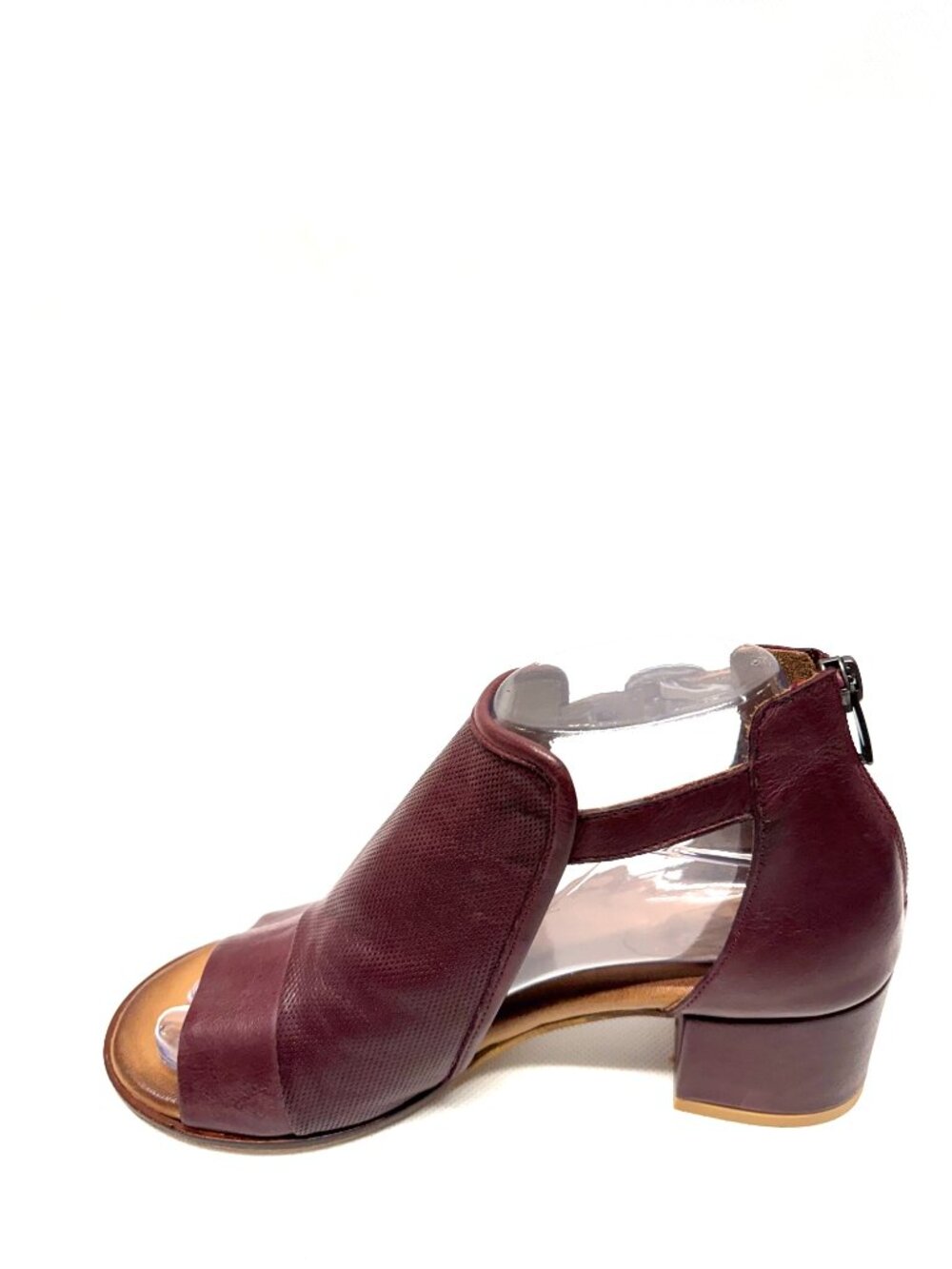 MIZ MOOZ WOMEN'S ANKLE STRAP LEATHER SHOOTIE SANDALS WINE 37EU / 7US # T-77 - Picture 5 of 6